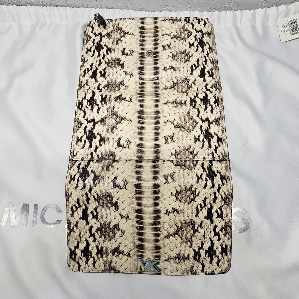 Michael Kors Cream and Tan Snake Print Wallet Genuine Leather - Picture 6 of 7